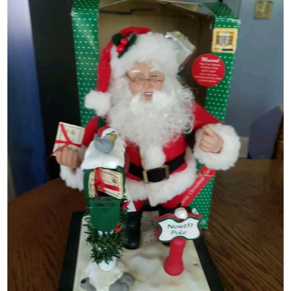 VINTAGE Musical Santa Claus Christmas Plays Several Carols, North Pole Lights Up